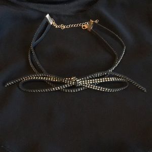 Black studded bow choker